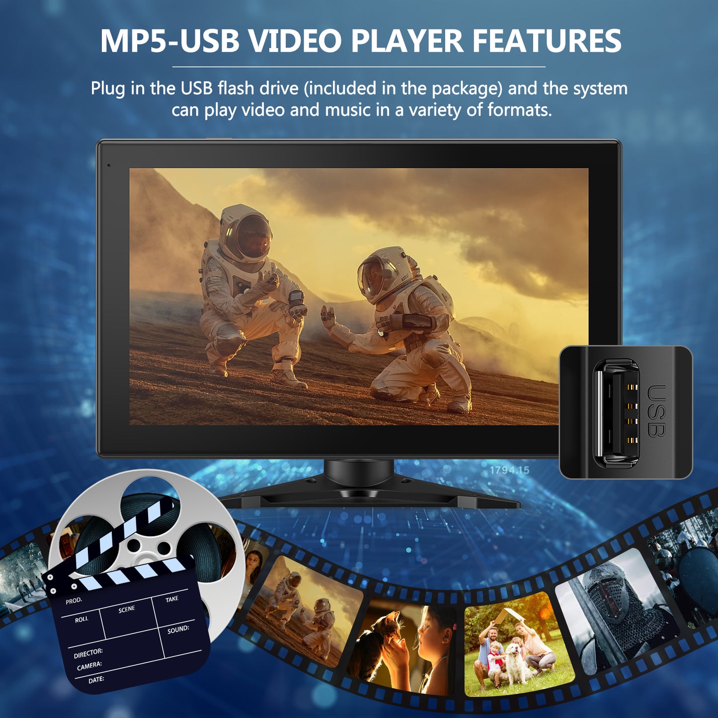 DVKNM 4K RV Backup Camera System for Truck Car Trailer,10.1" Quad Split Touch Screen Monitor,1080P HD Rear View Camera with DVR Recording,Bluetooth Music,USB Video Play,Night Vision,IP69K Waterproof