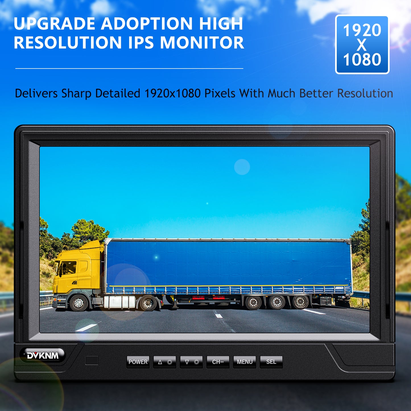 DVKNM Ultimate 9"AHD-IPS Monitor 1080P HD-DVR Recording, Dual Split Backup Camera Complete Kit for Car, Truck, RV,IP69K Waterproof Camera,Sharp Rear View,Split Image,Included SD Card, Easy DIY Install