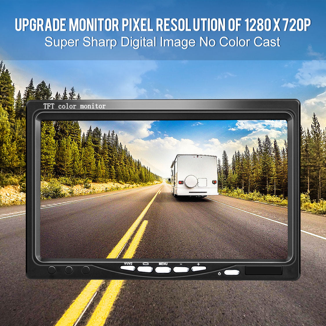 DVKNM Upgrade Backup Camera Monitor Kit,7-inch LCD-HD,IP69 Waterproof Rearview Reversing Rear View Camera Monitor Truck/Trailer/Semi-Trailer/Box Truck/RV/Pickup Truck/— HD Transmission—(TZ101)
